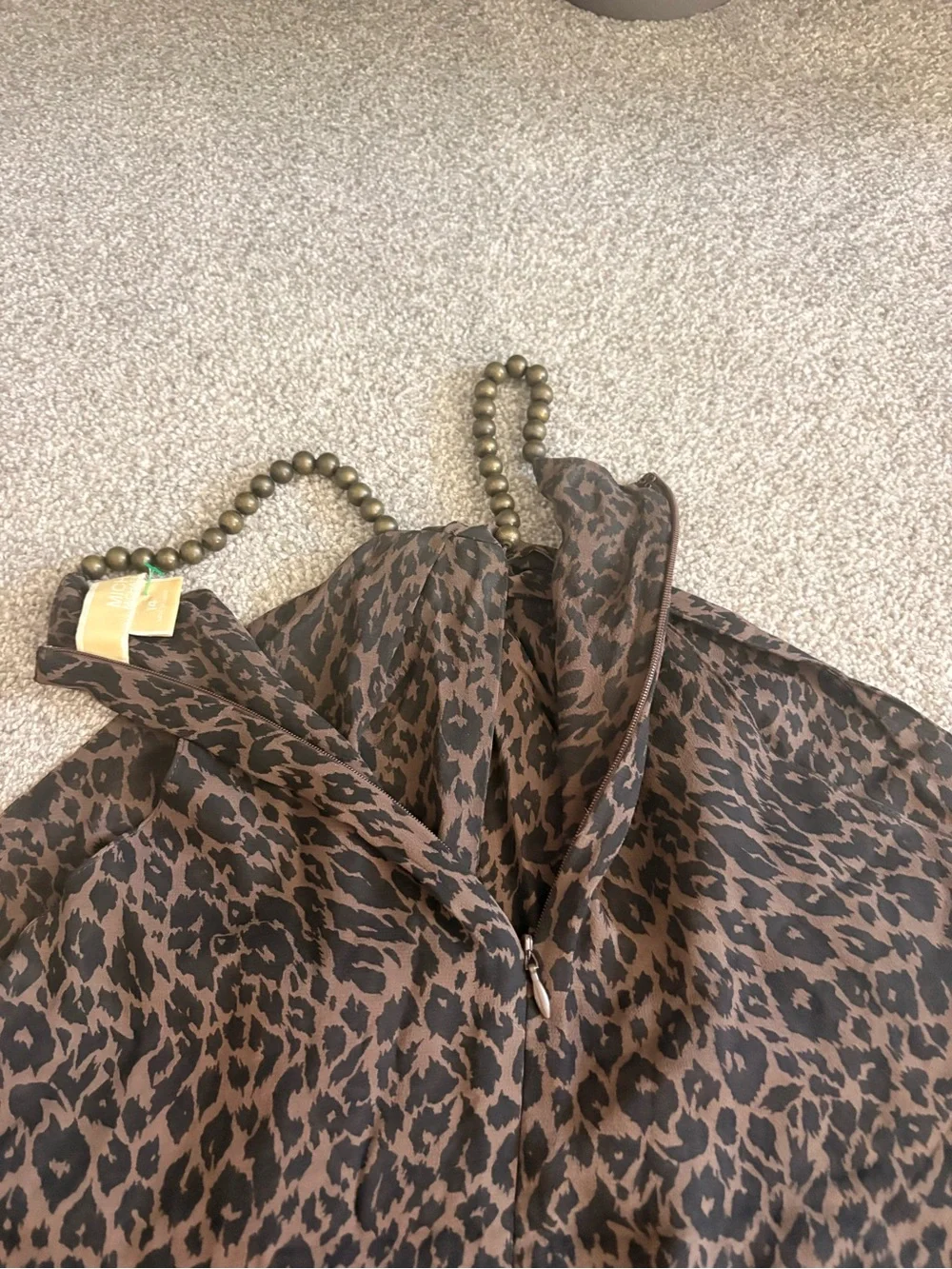 Michael Kors Brown Leopard Halter Cami Top